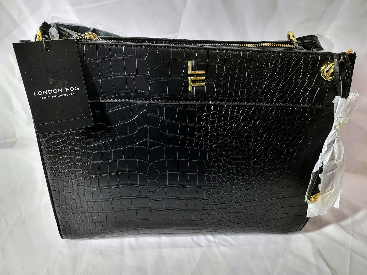 London Fog Brielle Triple Section Croco Bag - image 1